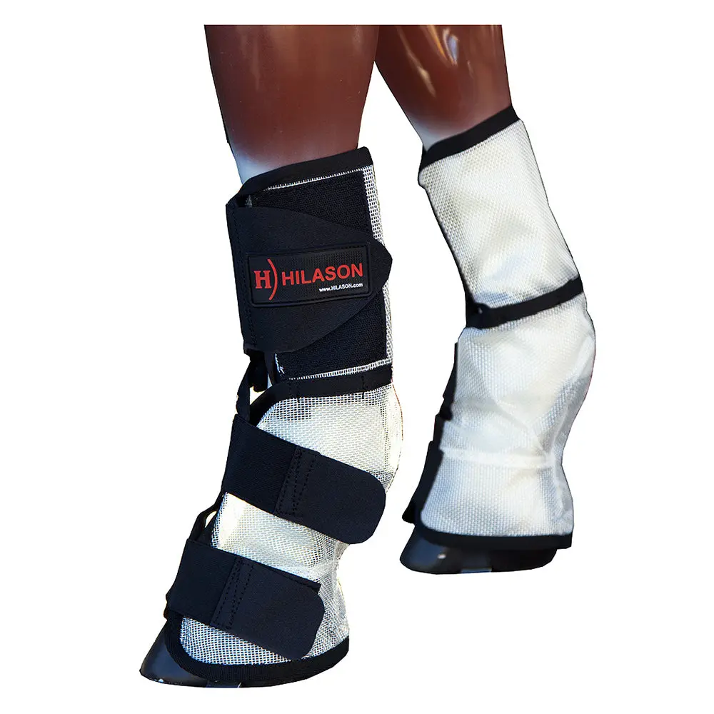 Hilason Western Uv Protection Warmblood Size Insects Fly Boots White Black 1