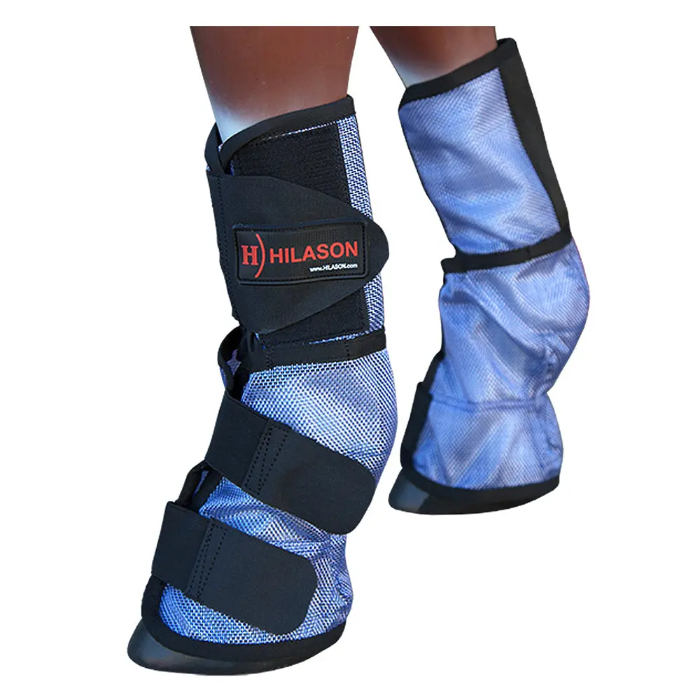 Hilason Western Uv Protection Warmblood Size Insects Fly Boots Blue Black 1
