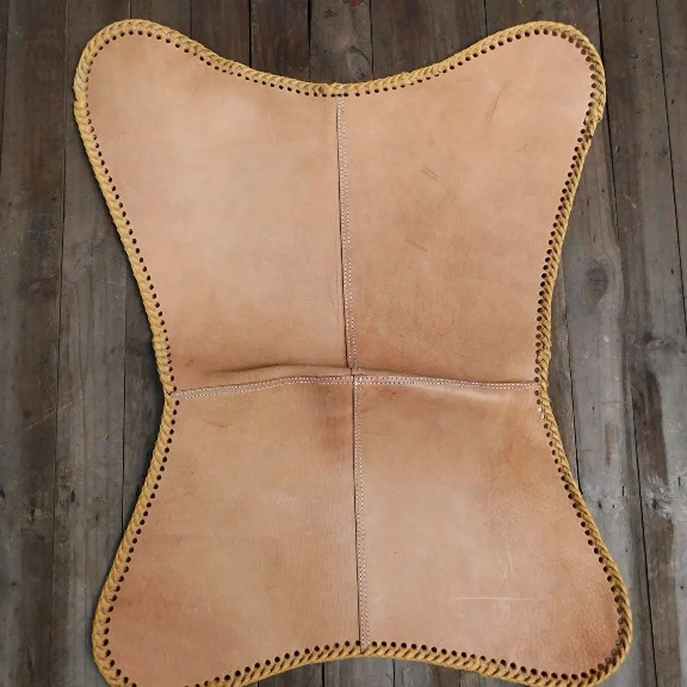 Genuine Leather Butterfly Chair Folding Lounge Modern Sling Chair Seat 1