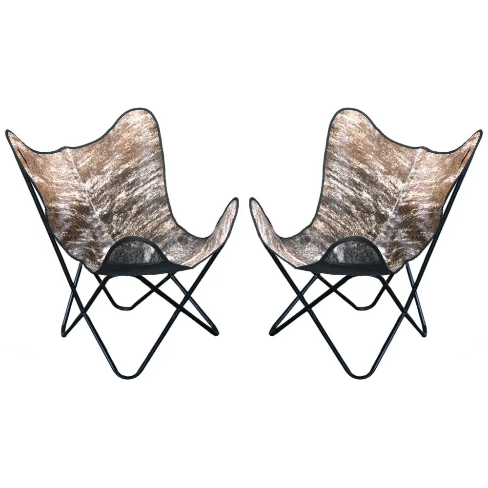 Hilason Genuine Leather Butterfly Chair Folding Lounge Modern Sling Accent Seat 1