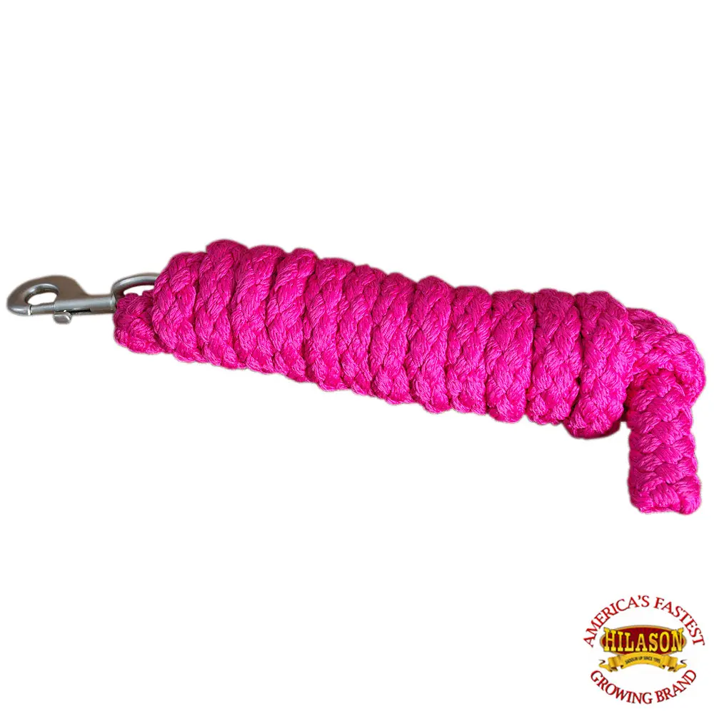 Horse Riding Poly Roping Lead Rope Fuchsia 1/4X 8 Ft Snaps Hilason 1