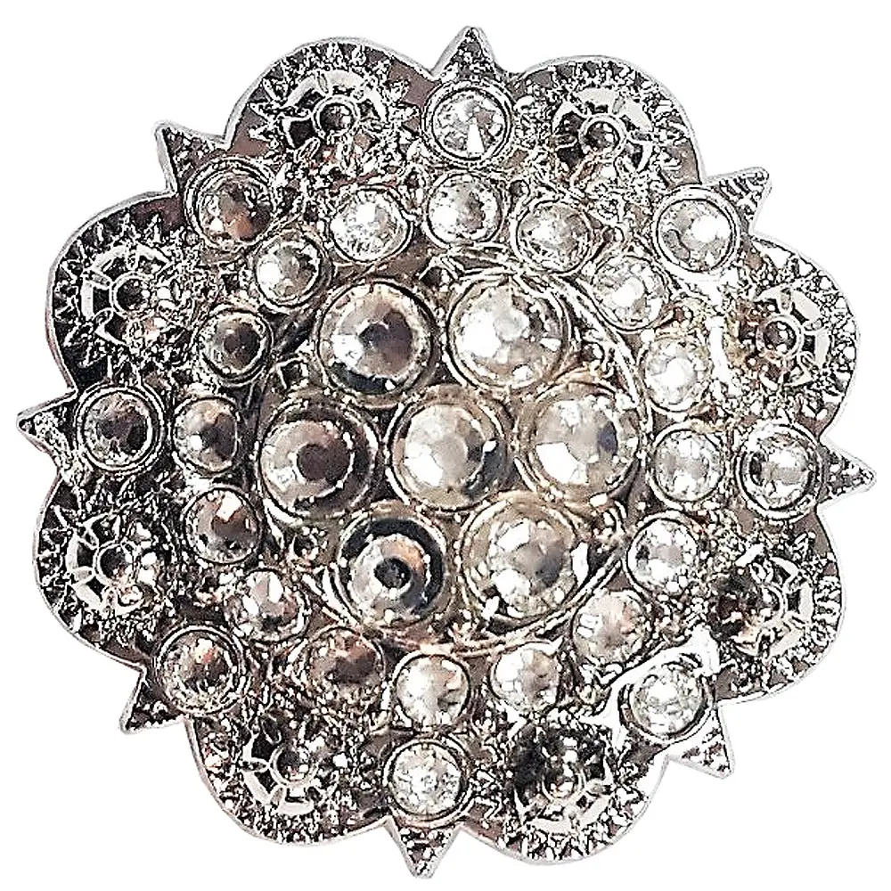 Hilason Western Screw Back Concho Clear Crystalsberry Headstall Saddle Crystal Color | Bridle Conchos Slotted 1