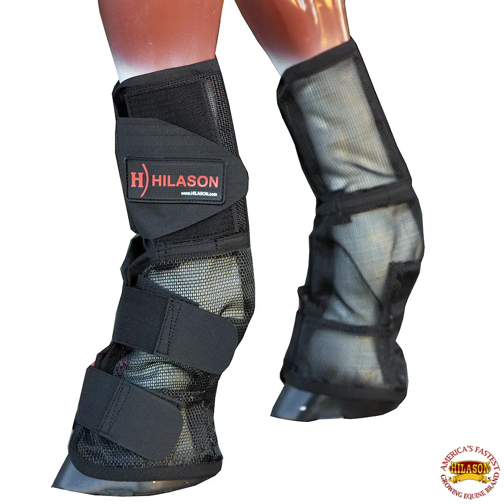 Hilason Uv Protection Arab Horse Size Insects Fly Boots Pair Black 1