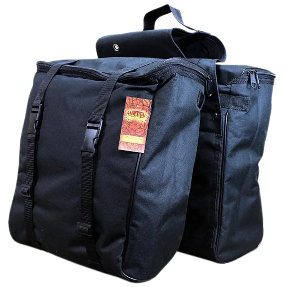 Hilason Black Western Horse Tack Cordura Insulated Saddle Bag 1