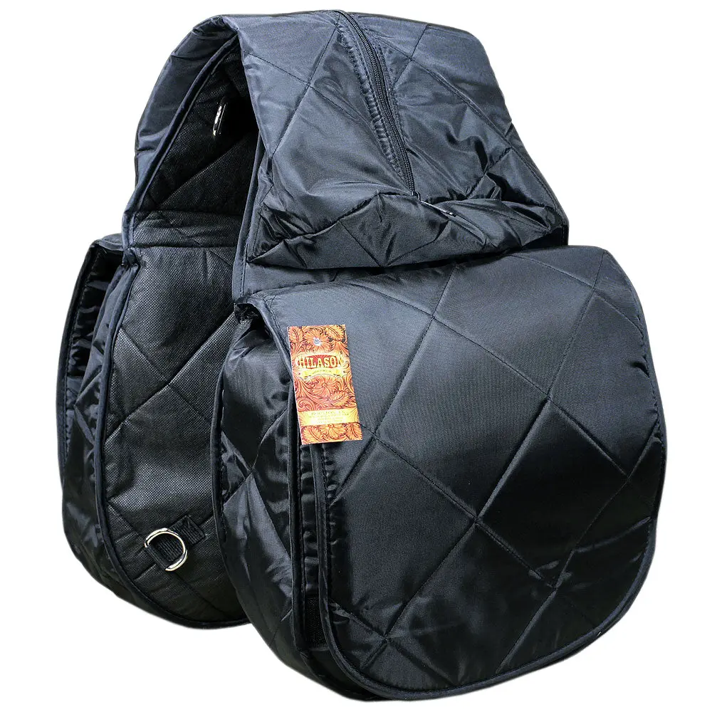 Hilason Western Horse Tack Saddle Bags 210D Nylon Black 3