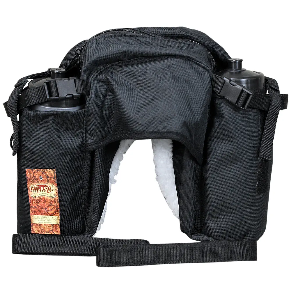 Hilason Western Saddle Bags W/ Bottle 600D Cordura Outer Black 1