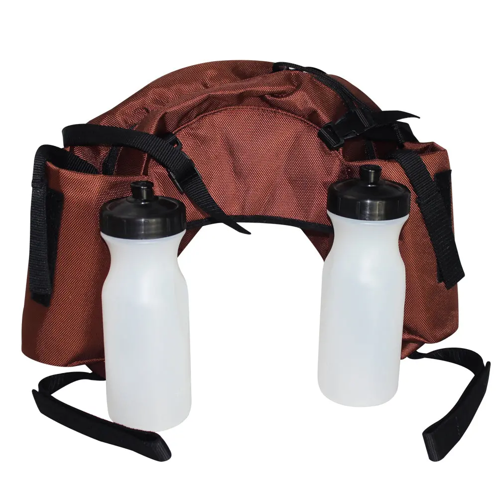 Hilason Western 600D Cordura Outer Saddle Bags W/ Bottle Brown 1
