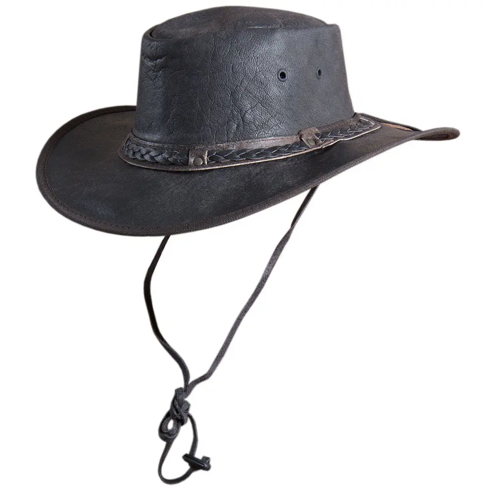 Hilason L M S X Hand Made Genuine Cubic Leather Crushable Hat 3 In Brim | Cowboy Cow Girl Hats Sun For Women & Men Fedora 2