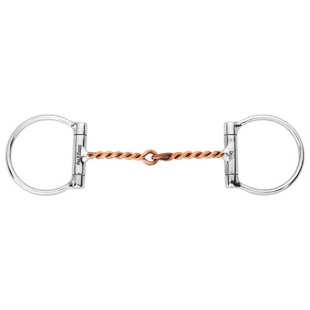 Bar H Equine D Ring Twisted Copper Wire Jointed Snaffle Bit 1