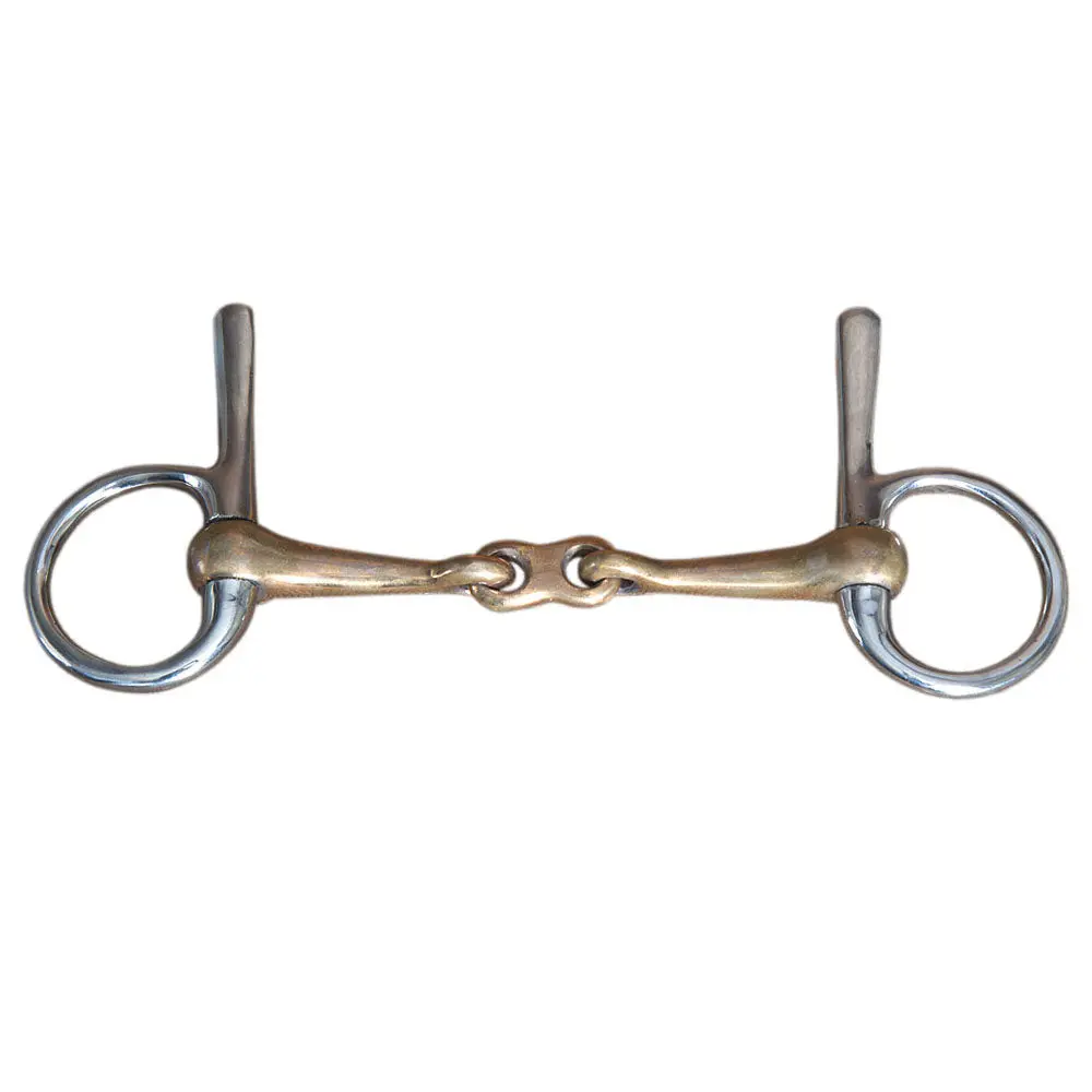 5" Hilason Western Trotting Horse Ring Bit W/ Copper Mouth Link Slide 1