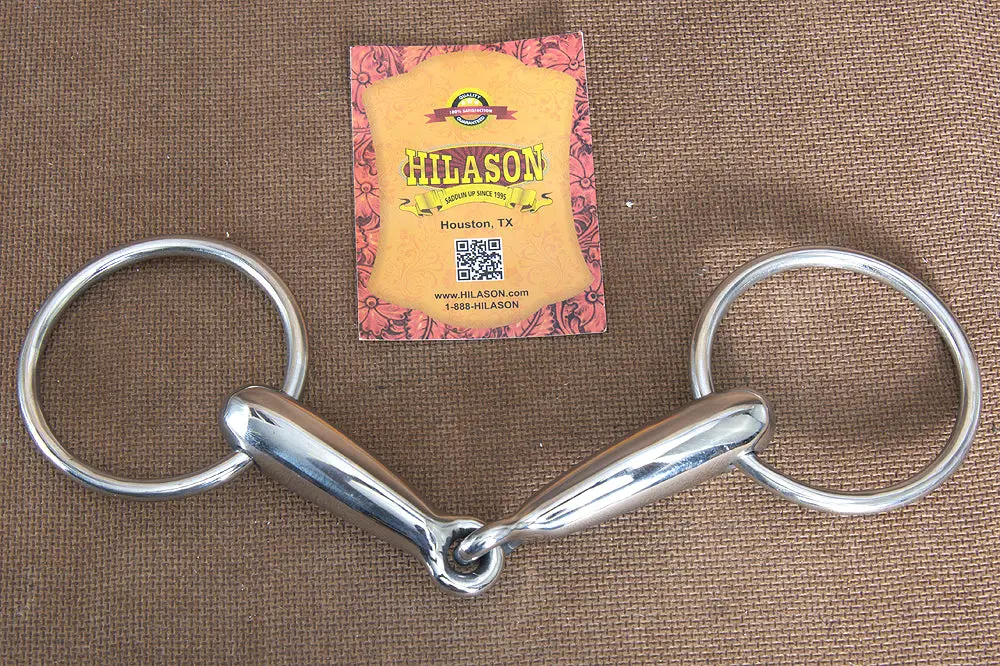 5" Hilason Western Stainless Steel Loose Ring Hollow Horse Mouth Bit 2
