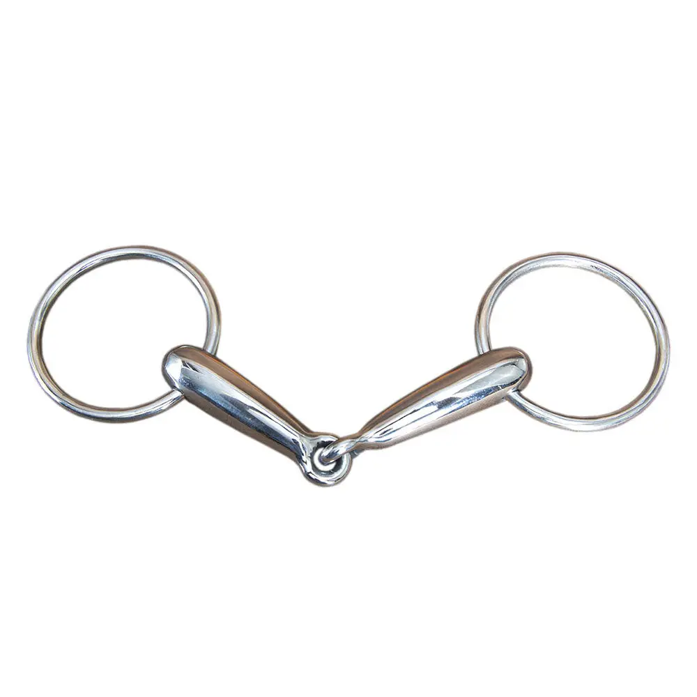 5" Hilason Western Stainless Steel Loose Ring Hollow Horse Mouth Bit 1