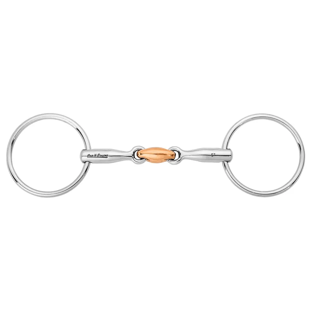 Hilason O Ring Bit Western Horse Equestrian Loose Copper Link Solid Mouthpiece 5" 1