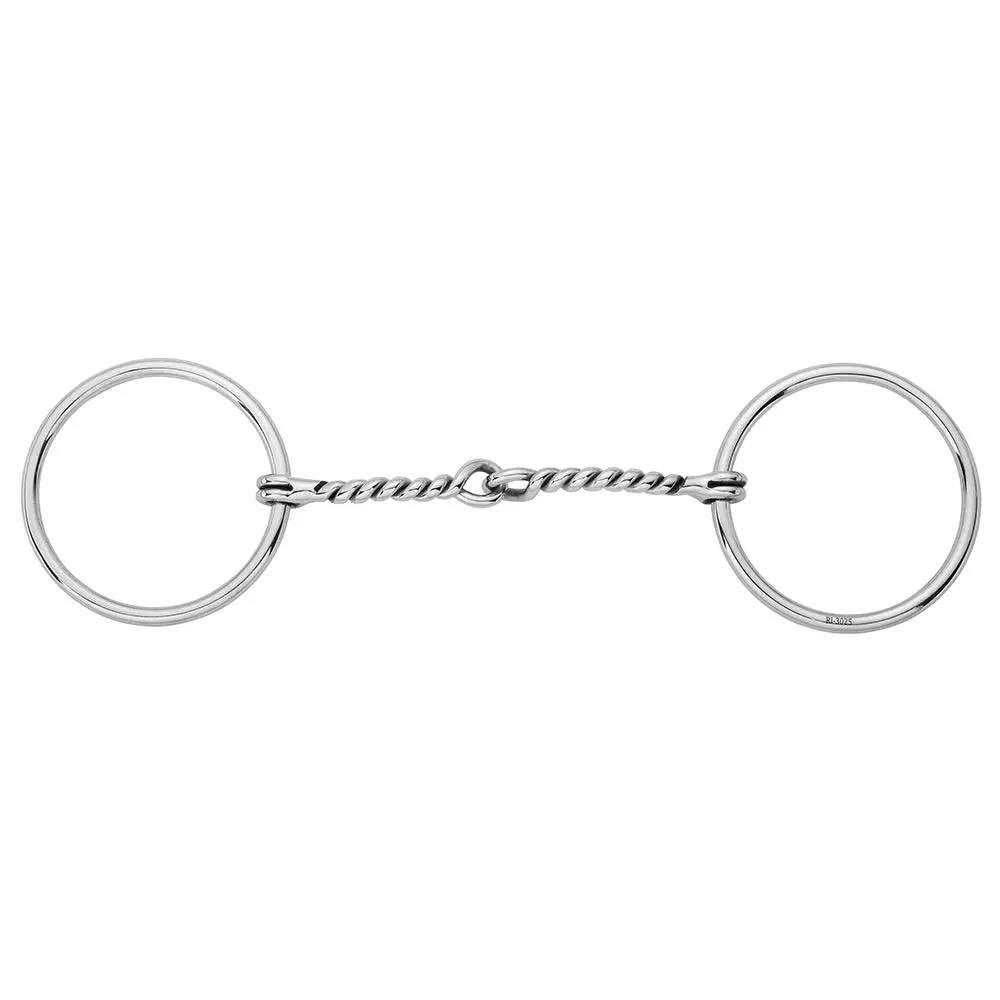 Hilason O Ring Bit Western Horse Equestrian Stainless Steel Loose W/Twisted Wire Mouth 5" 1