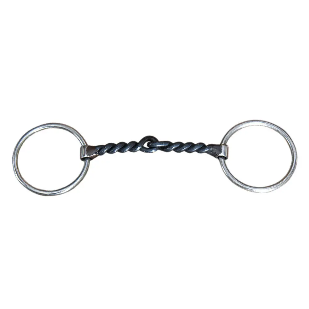5" Hilason Western Loose Ring Horse Bit W/ Twisted Sweet Iron Mouth 1