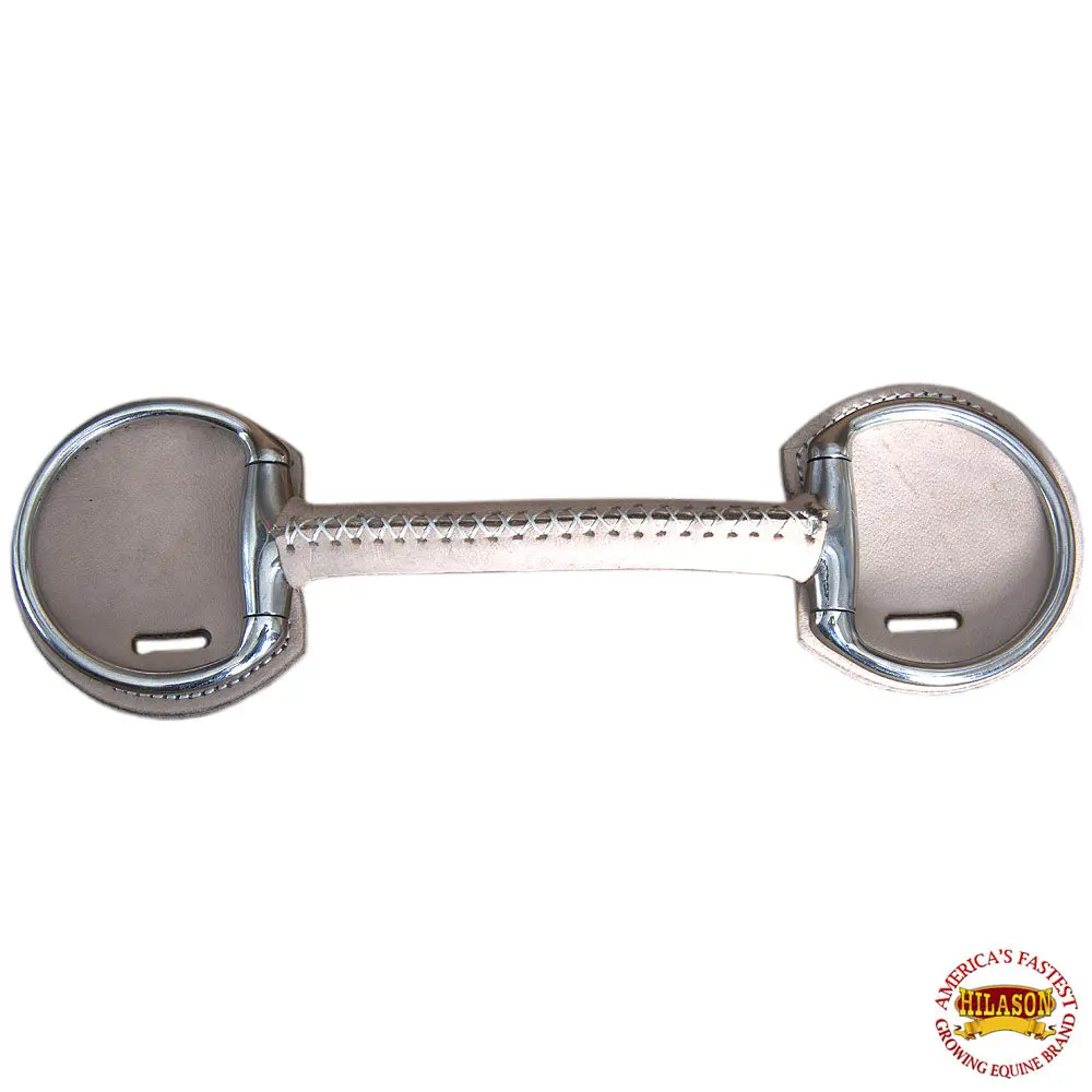 5" Hilason Western Leather Covered Stainless Steel Horse Mouth Bit 1