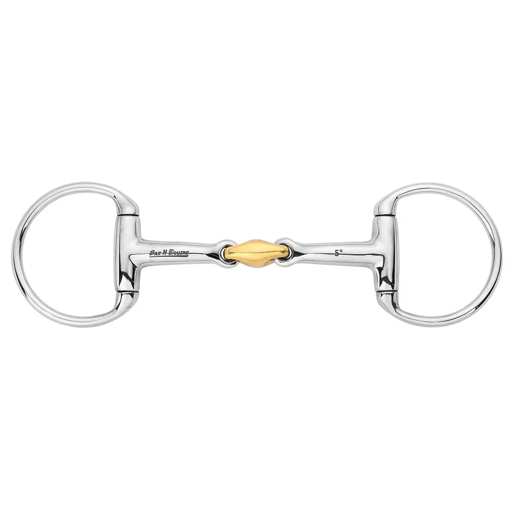 Bar H Equine Eggbutt Double Jointed Copper Link Snaffle Horse Bit 1
