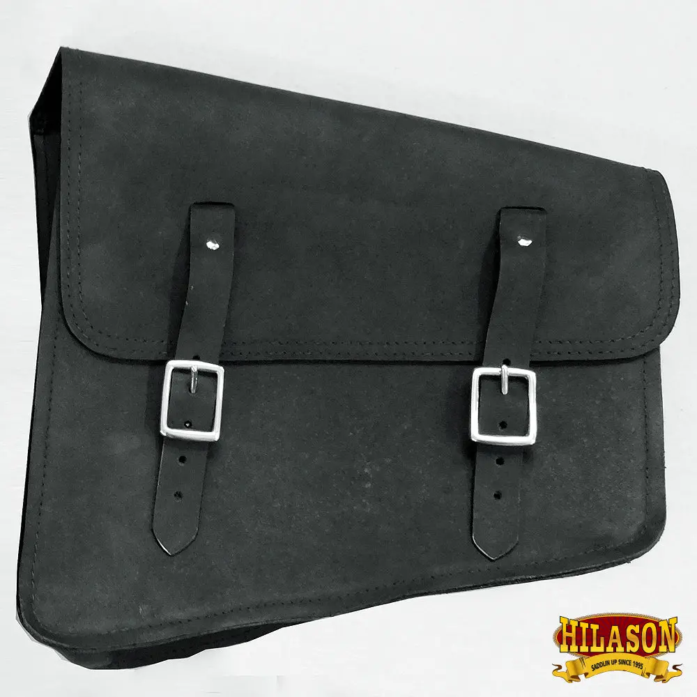 Motorcycle Bike Right Side Saddle Bag Leather Rigid Flap Solo Western 1