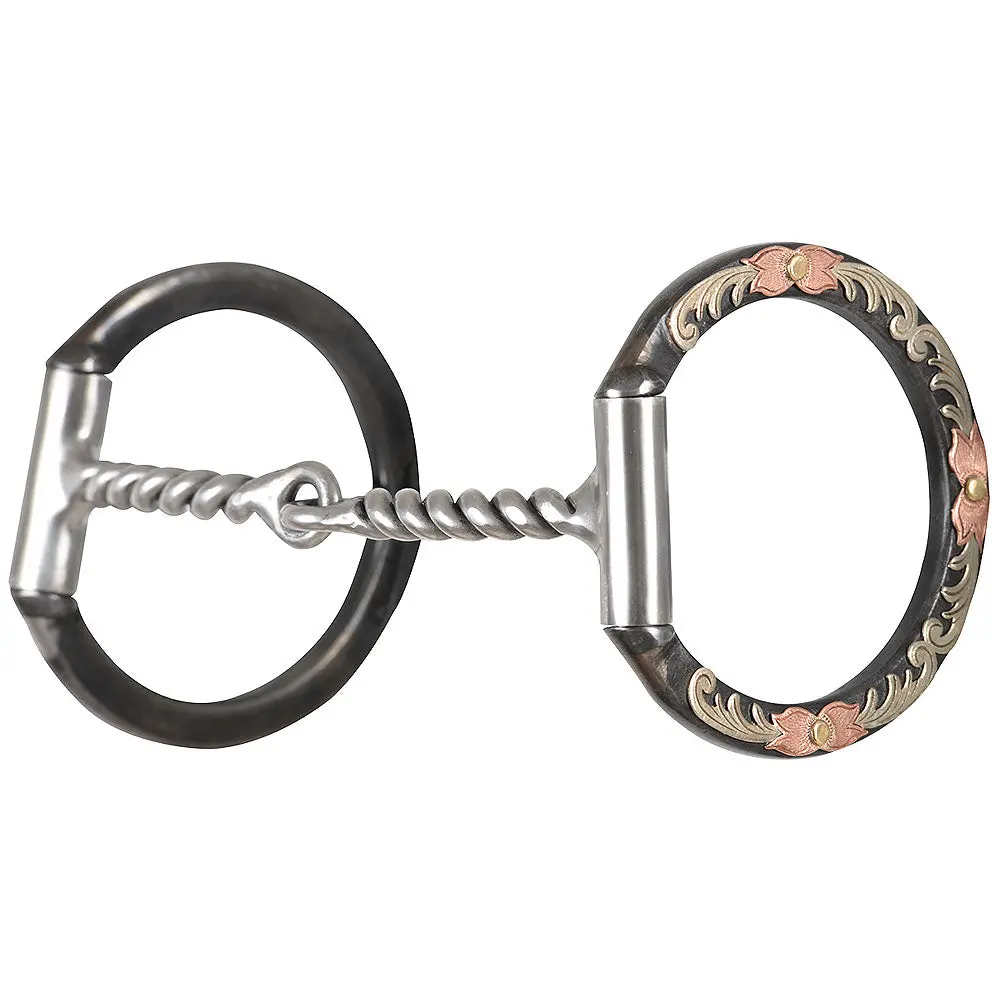 Classic Equine Tool Box Horse Bit Single Joint Twisted Wire Snaffle D Ring 1
