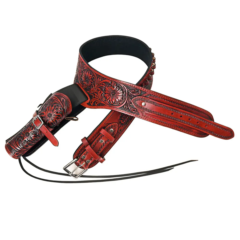 Hilason Western Leather Shoulder Rig Gun Holster 44/45 Caliber | Cowboy Belt 1