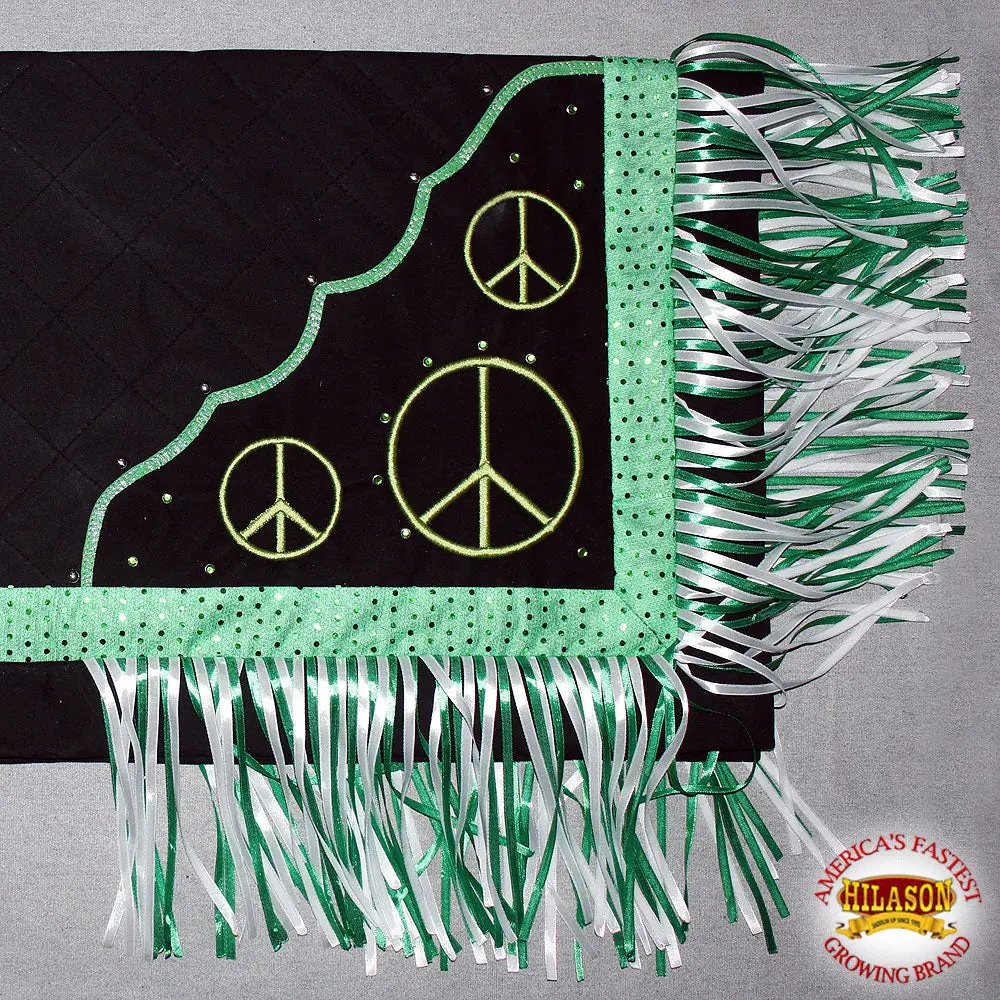 Sb115-F Hilason Western Show Barrel Racing Rodeo Saddle Blanket Pad Peace Sign 1
