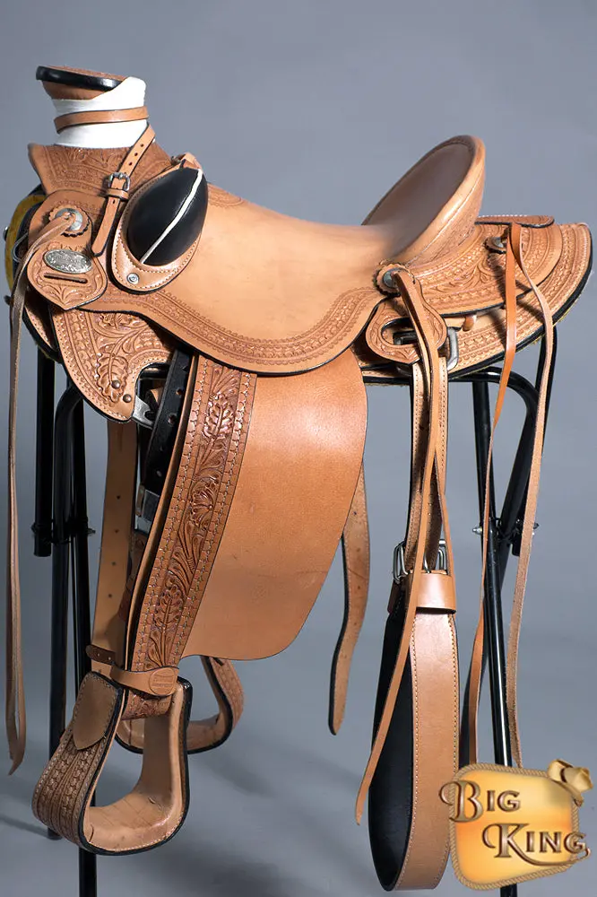 16 In Western Horse Saddle American Leather Wade Ranch Roping Tan Kote By Hilason D045 1