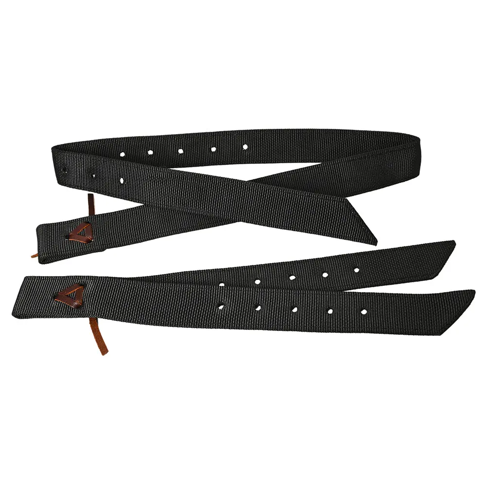 Hilason Premium Double Nylon Cinch Tie Strap And Off Billet Set - Black 1