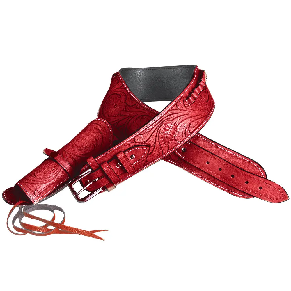 34 In Hilason Western Right Hand Gun Holster Rig 44/45 Cal Leather Cowboy 1