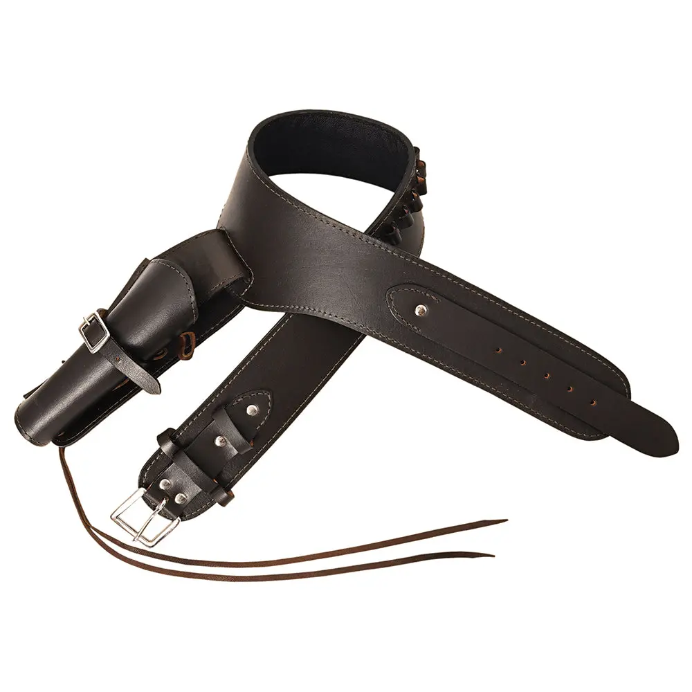 Hilason Western Right Hand Gun Holster Rig 44/45 Caliber Leather Cowboy | Costume Belt 1