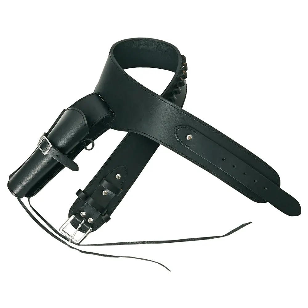 Hilason Western Right Hand Gun Holster Rig 44/45 Caliber Leather Cowboy | Costume Belt 1