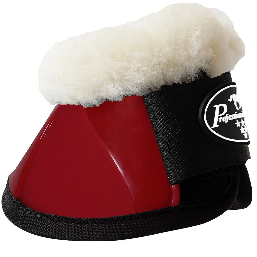 X Lrg Professional Choice Flexible Horse Spartan Fleece Bell Boots Crimson Red 1
