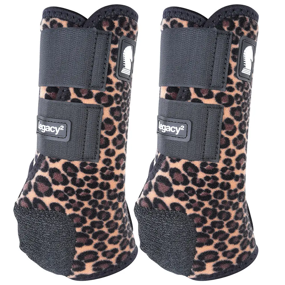 Classic Equine Legacy2 Horse Front Hind Sports Boots 4 Pack Cheetah 2