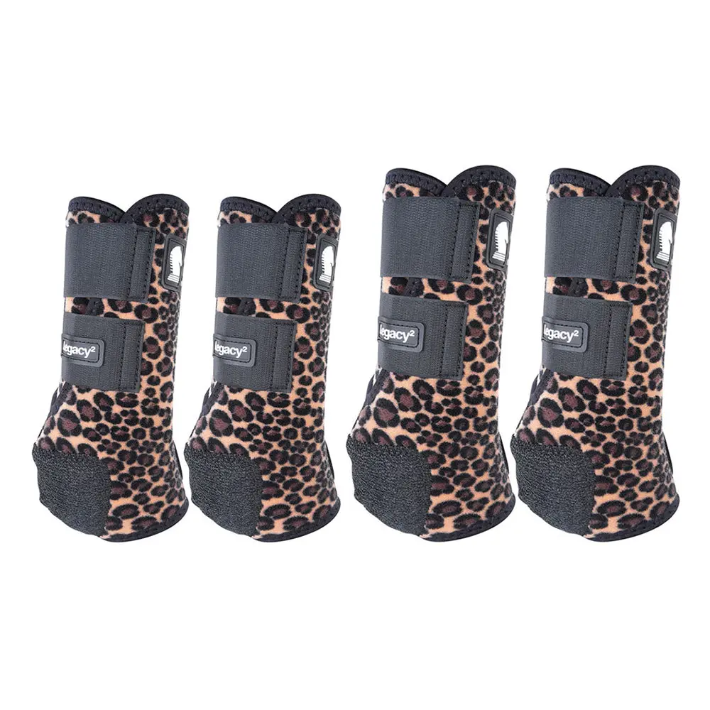 Classic Equine Legacy2 Horse Front Hind Sports Boots 4 Pack Cheetah 1