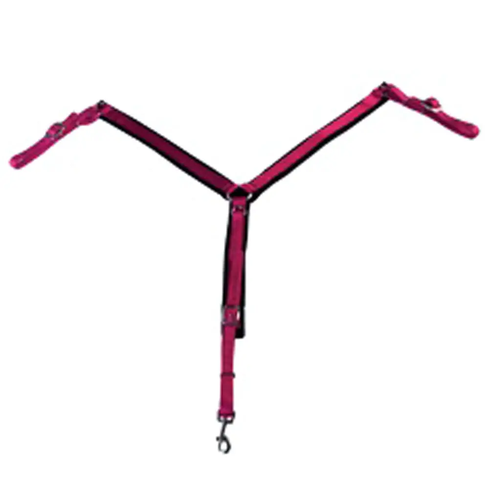 1 Inch Hilason Nylon Black Felt Lined Horse Breast Collar Raspberry 1