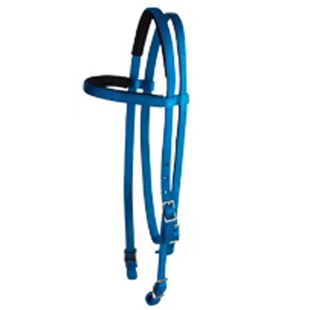 3/4" Hilason Browband Double Ply Nylon Nickel Plated Hardware Horse Headstall 1