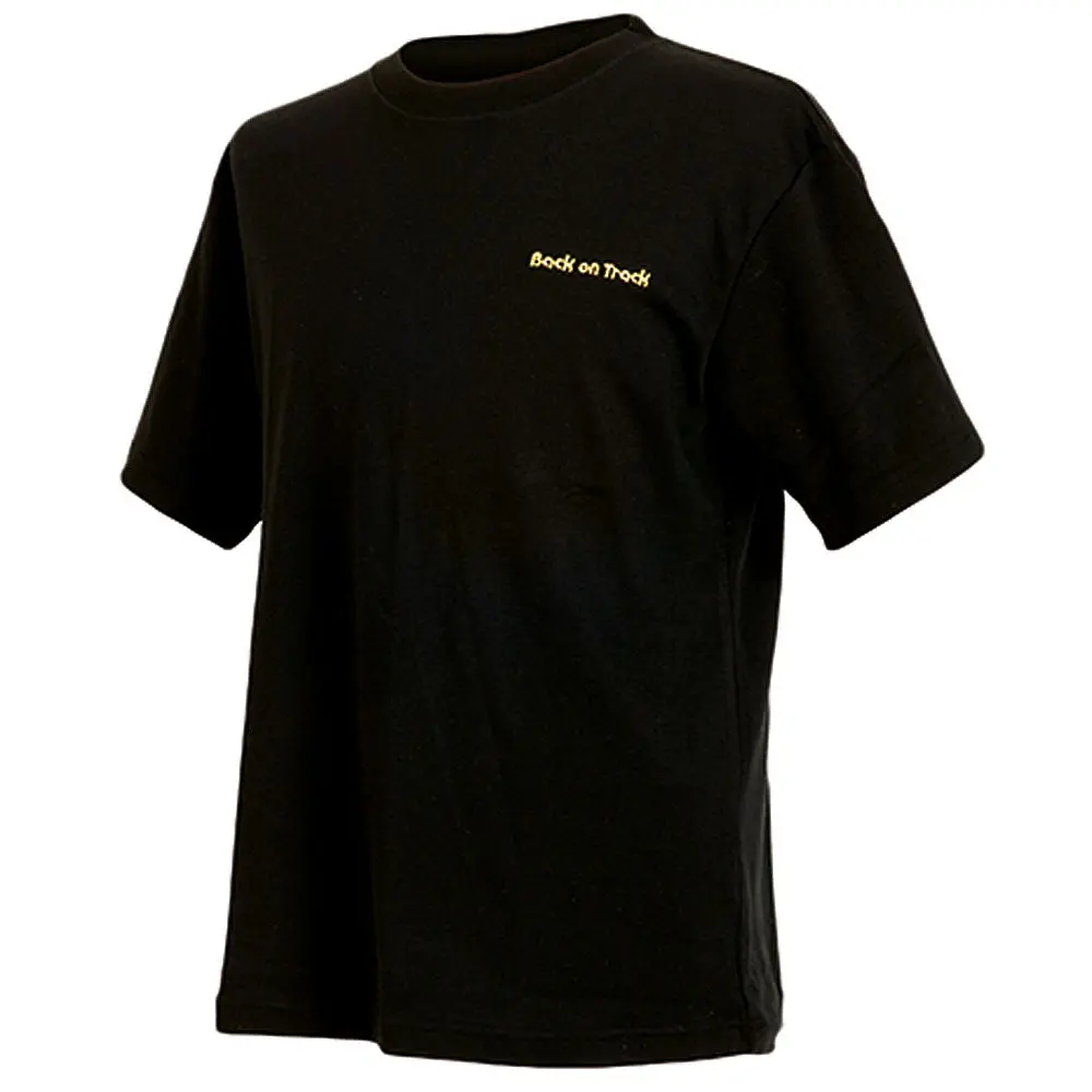 Large Back On Track Unisex Short Sleeve Theraputic Shirt Black 1