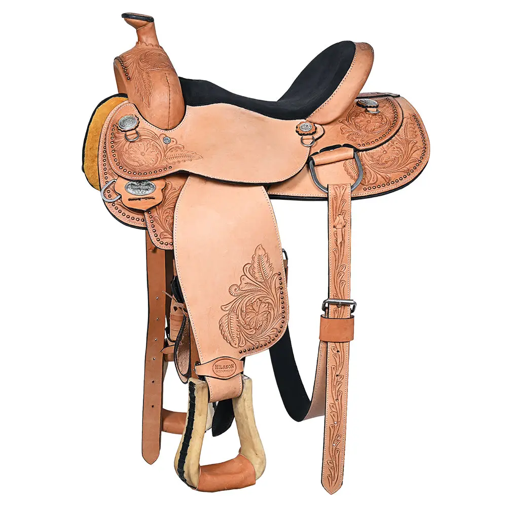Hilason Western Horse Saddle American Leather Ranch Roping Cowboy | Hand Tooled Wade & For Horses 1