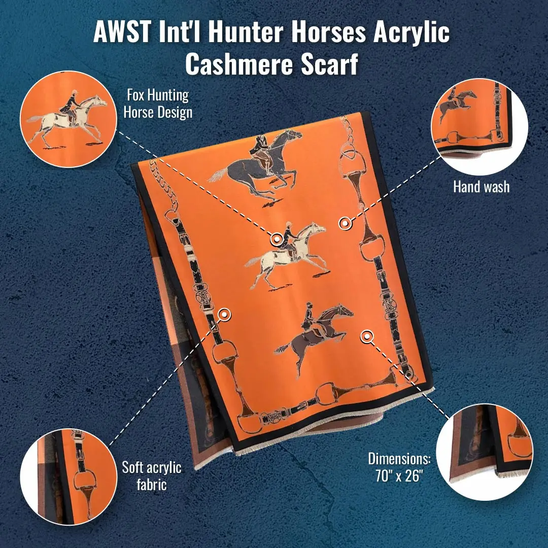 Awst Int'l Hunter Horses Acrylic Cashmere Scarf 1