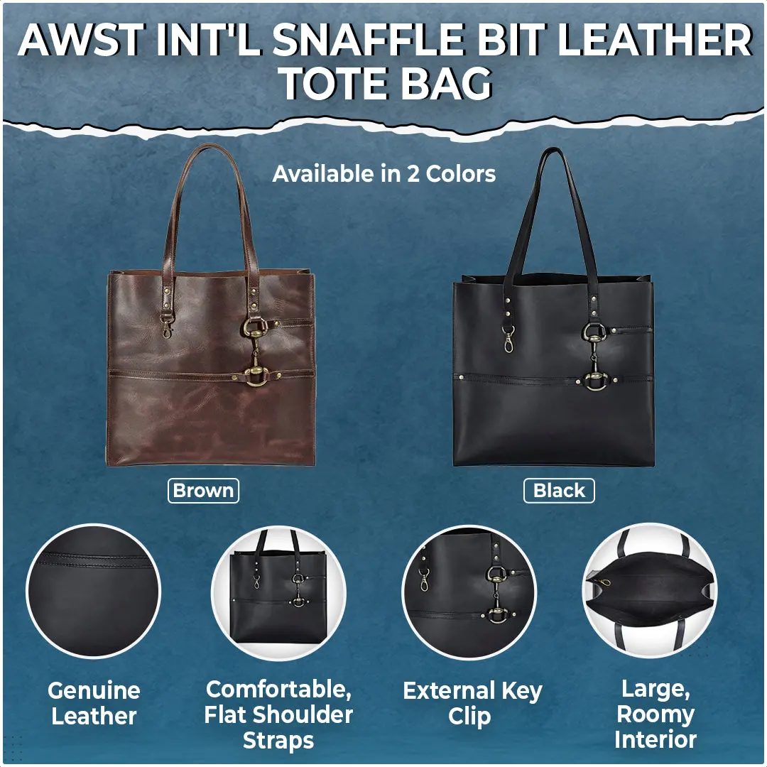 Awst Int'l Snaffle Bit Leather Tote Bag 1