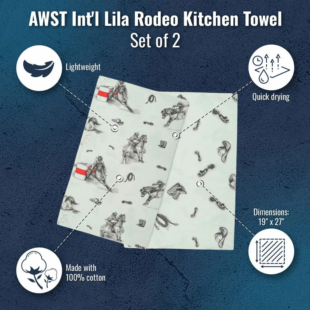 Awst Int'l Lila Rodeo Kitchen Towel-Set Of 2 1
