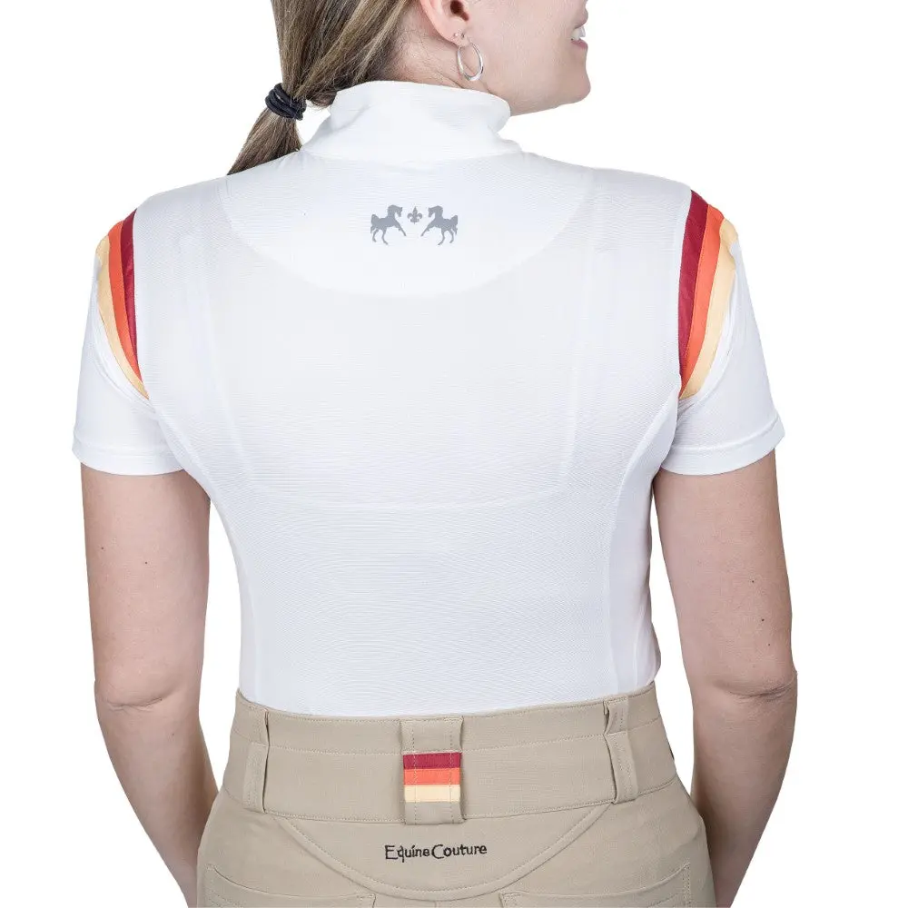 Equine Couture Gradient Short Sleeve Show Shirt W/ Arm Stripes 6