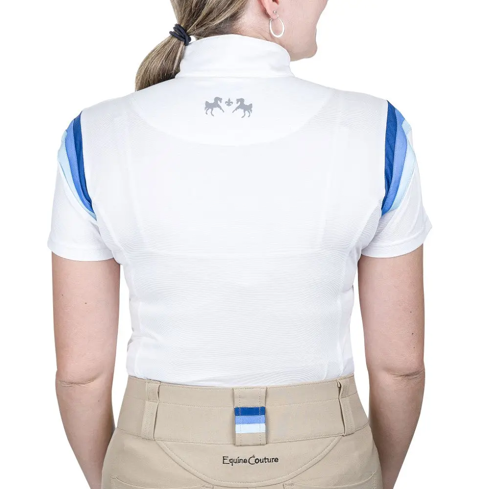 Equine Couture Gradient Short Sleeve Show Shirt W/ Arm Stripes 2