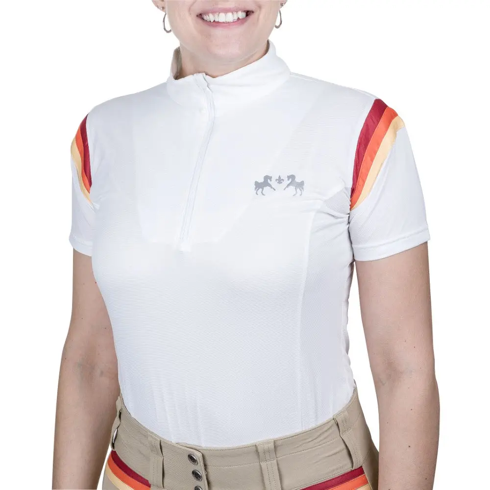 Equine Couture Gradient Short Sleeve Show Shirt W/ Arm Stripes 7