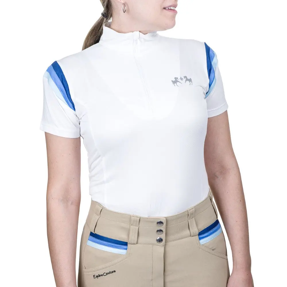 Equine Couture Gradient Short Sleeve Show Shirt W/ Arm Stripes 1