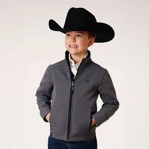Roper Boys Tech Series Grey Softshell Jacket - Grey L 1