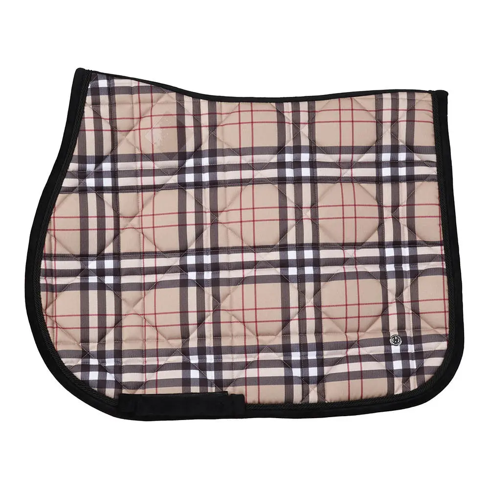Dapplebay Holiday Plaid Pony Saddle Pad-Tan 1