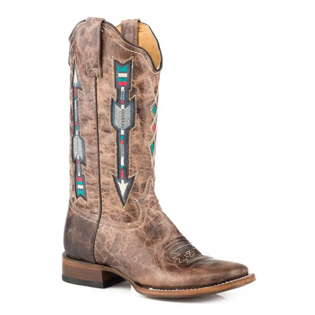 Roper Womens Waxy Brown Vamp & Shaft Boots 1