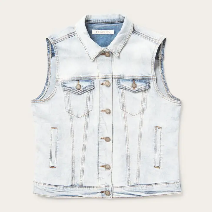 Stetson Womens Light Wash Denim Vest 1