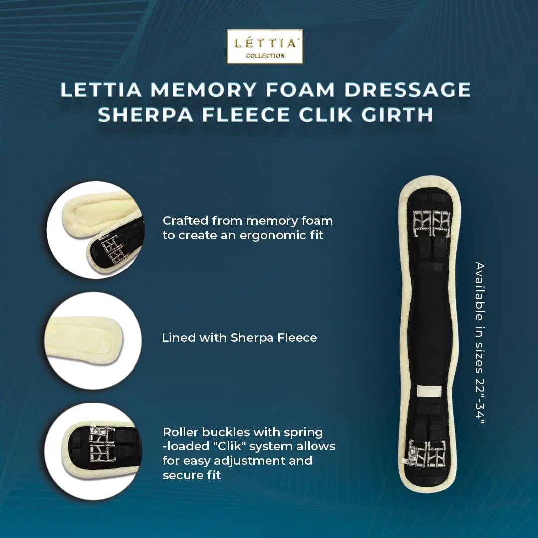 Lettia Memory Foam Dressage Sherpa Fleece Clik Girth 1