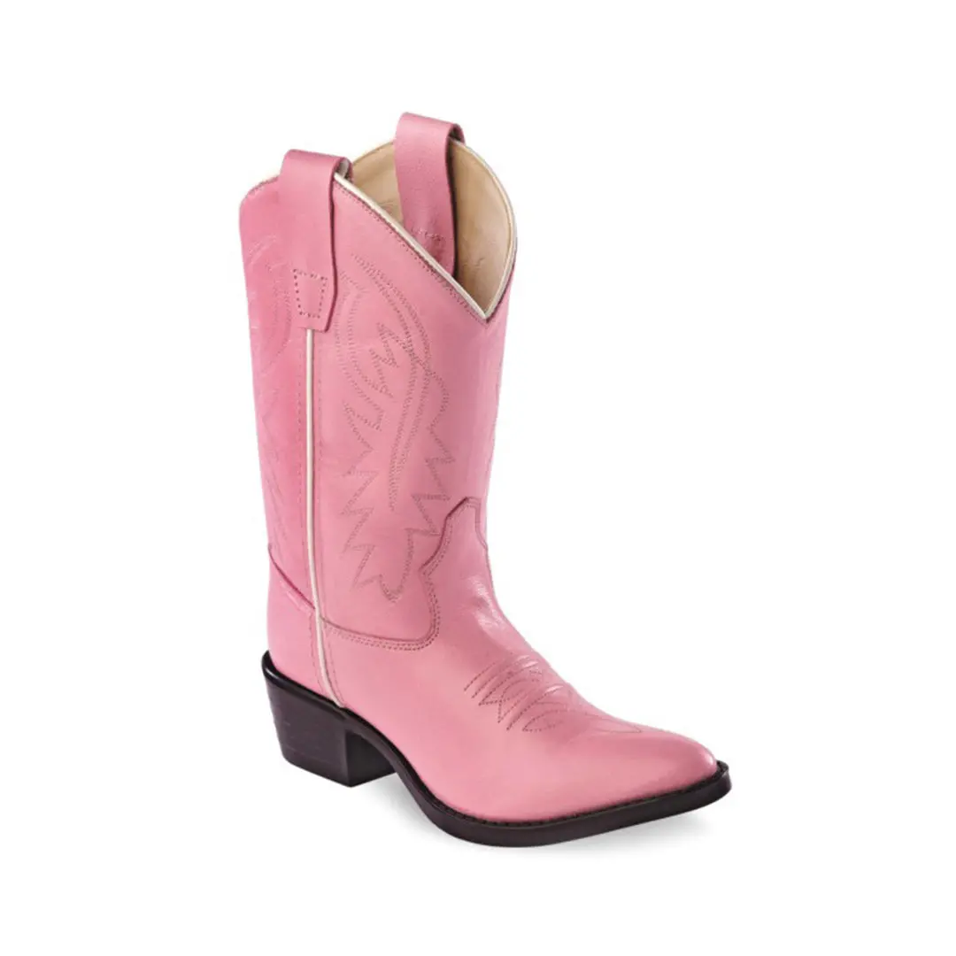 Old West Children's Pink Narrow J Toe Boot 1